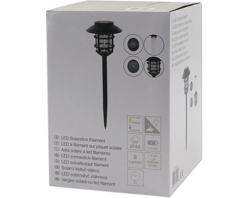 Verpackung einer LED Solarleuchte Filament