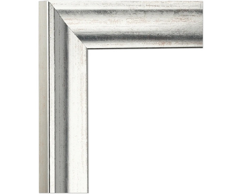 Ecke eines silberfarbenen Bilderrahmens