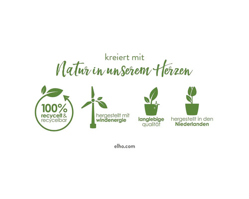 Produktmerkmale: 100 Prozent recycelt und wiederverwertbar, hergestellt mit Windenergie, langlebige Qualität, hergestellt in den Niederlanden