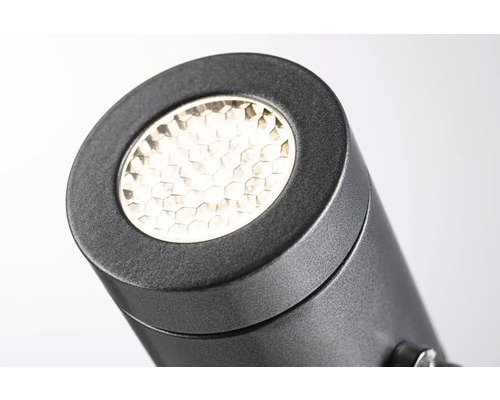 Nahaufnahme einer schwarzen Gartenleuchte