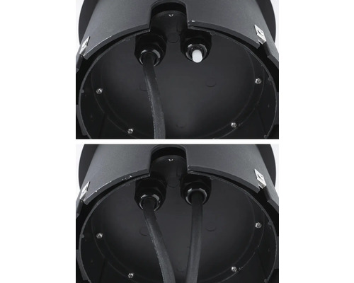 Detailansicht des Anschlusses einer Außenleuchte