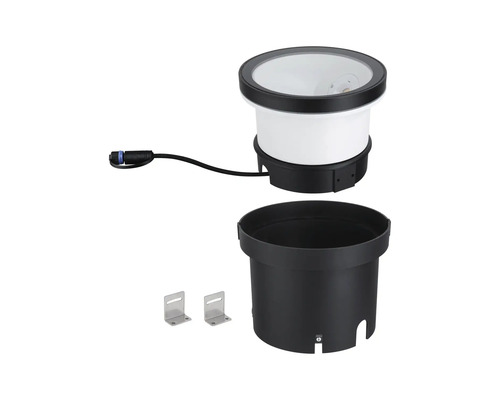 Bodeneinbaustrahler mit Gehäuse und Montagewinkeln