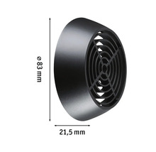 Schutzgitter aus Kunststoff mit den Maßen 83 mm Durchmesser und 21,5 mm Tiefe