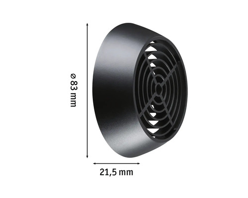 Schutzgitter aus Kunststoff mit den Maßen 83 mm Durchmesser und 21,5 mm Tiefe