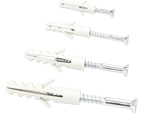 Kunststoffdübel mit Schrauben, verschiedene Größen