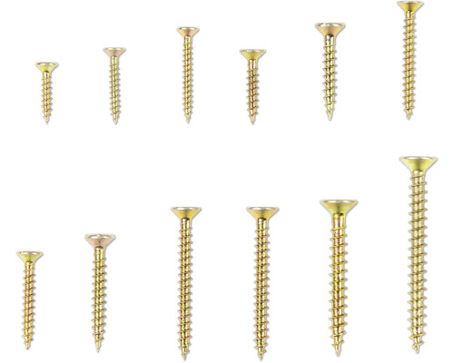 Verschiedene Größen von Schrauben