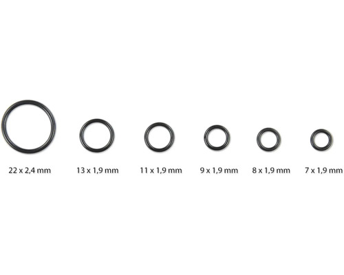 Verschiedene Größen von O-Ringen