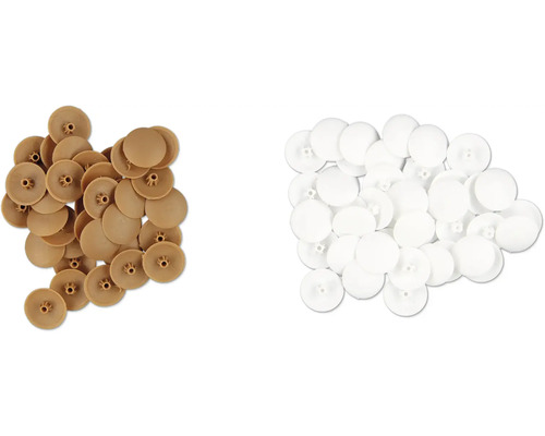 Abdeckkappen aus Kunststoff in Braun und Weiß