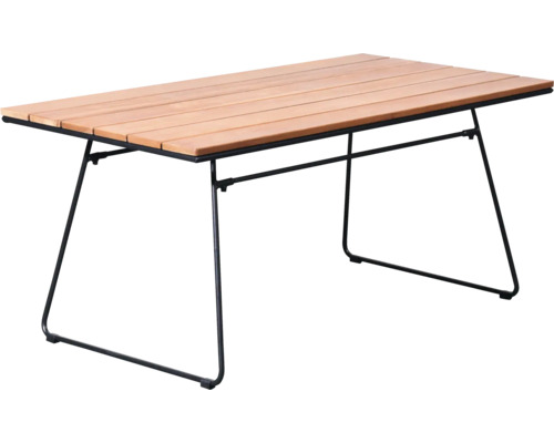 Gartentisch mit Holzplatte und Metallgestell