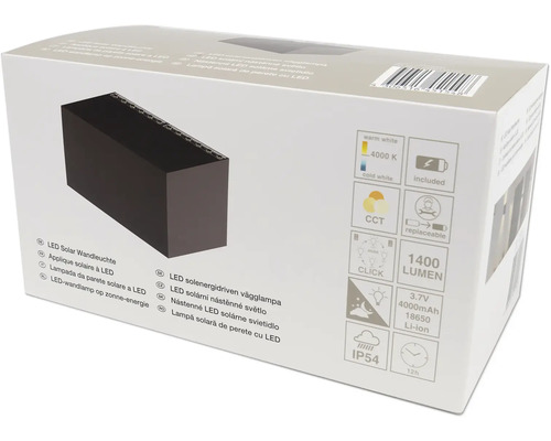Verpackung einer LED Solar Wandleuchte