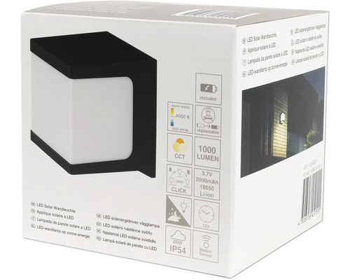 Verpackung einer LED Solar Wandleuchte