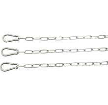 Drei silberfarbene Ketten mit Karabinerhaken