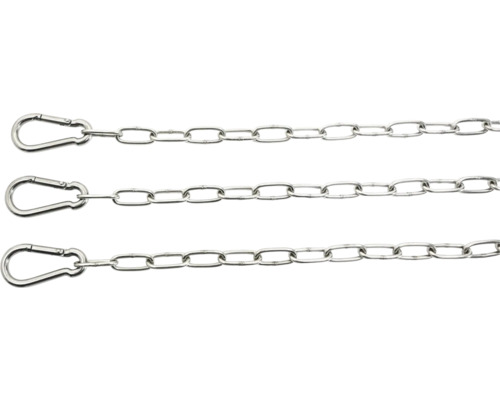 Drei silberfarbene Ketten mit Karabinerhaken