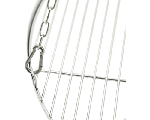 Grillrost mit Kette und Karabinerhaken