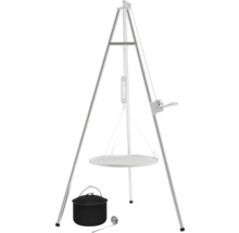 Schwenkgrill mit Grillrost, Kessel und Schöpfkelle