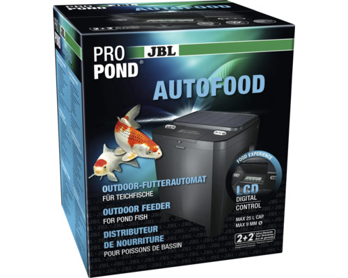 JBL Pro Pond Autofood Futterautomat für Gartenteichfische in Produktverpackung