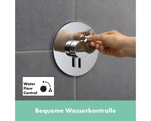 Hahn mit Hand für Wasserdurchflussregelung