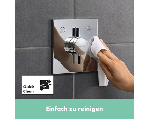 Reinigung eines Hansgrohe Thermostats mit einem Tuch