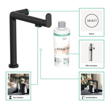 Hansgrohe Aquno Select M81 Küchenarmatur mit Harmony Filter, zwei Auslässen, Select Funktion, Filterfunktion und ComfortZone