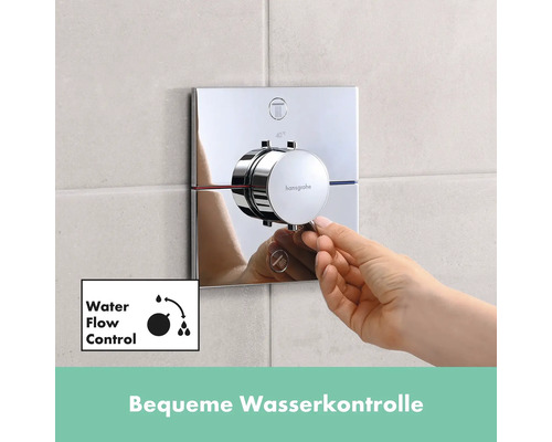 Hansgrohe Armatur mit Hand zur Wasserkontrolle
