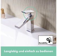 hansgrohe Waschtischarmatur TECTURIS E 110 CoolStart chrom mit Zugstangen-Ablaufgarnitur 73018000