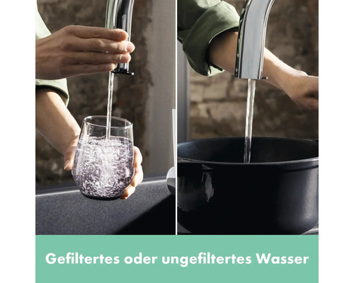 Wasserhahn mit gefiltertem oder ungefiltertem Wasser