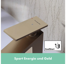 hansgrohe Waschtischarmatur TECTURIS E 110 CoolStart brushed bronze gebürstet mit Zugstangen-Ablaufgarnitur 73018140