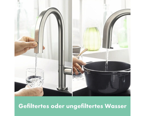 Küchenarmatur mit der Option für gefiltertes oder ungefiltertes Wasser