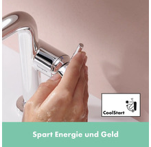 hansgrohe Waschtischarmatur TECTURIS S 150 CoolStart chrom mit Push-Open Ablaufventil 73342000