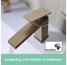 hansgrohe Waschtischarmatur TECTURIS E 110 CoolStart brushed bronze gebürstet mit Zugstangen-Ablaufgarnitur 73018140