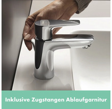 Armatur mit Zugstangen Ablaufgarnitur am Waschbecken