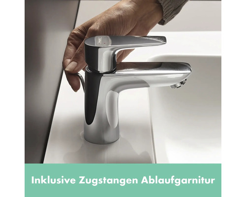 Armatur mit Zugstangen Ablaufgarnitur am Waschbecken