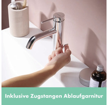 hansgrohe Waschtischarmatur TECTURIS S 800 CoolStart S chrom mit Zugstangen-Ablaufgarnitur 73305000