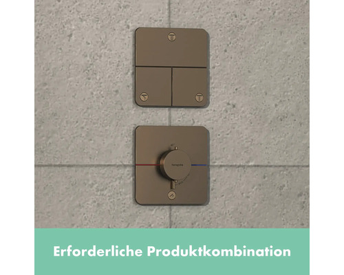 Aufputz-Thermostatbatterie für die Dusche mit drei Absperrventilen und zentralem Thermostatregler von Hansgrohe