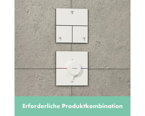Aufputzthermostat mit Absperr- und Umstellventil von Hansgrohe an der Wand