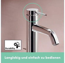 hansgrohe Waschtischarmatur TECTURIS S 800 CoolStart S chrom mit Zugstangen-Ablaufgarnitur 73305000