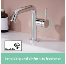 hansgrohe Waschtischarmatur TECTURIS S 110 CoolStart chrom mit Push-Open Ablaufventil 73322000