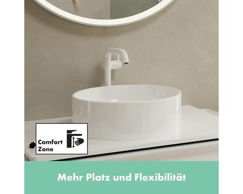 Aufgesetztes Waschbecken mit Einhebelmischer und Comfort Zone