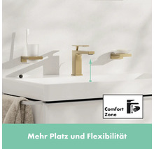 hansgrohe Waschtischarmatur TECTURIS E 110 CoolStart brushed bronze gebürstet mit Zugstangen-Ablaufgarnitur 73018140