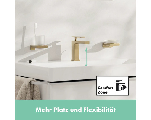 Waschbeckenarmatur mit ComfortZone für mehr Platz und Flexibilität im Badezimmer.