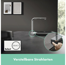 Küchenarmatur mit verstellbaren Strahlarten und Select Funktion