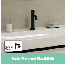 hansgrohe Waschtischarmatur TECTURIS S 110 CoolStart schwarz matt mit Zugstangen-Ablaufgarnitur 73318670