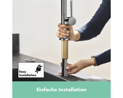 Einhandmischer Montage mit Symbol für einfache Installation