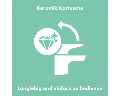 Symbol für eine langlebige und leicht zu bedienende Keramikkartusche