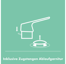 hansgrohe Waschtischarmatur TECTURIS E 110 CoolStart brushed bronze gebürstet mit Zugstangen-Ablaufgarnitur 73018140