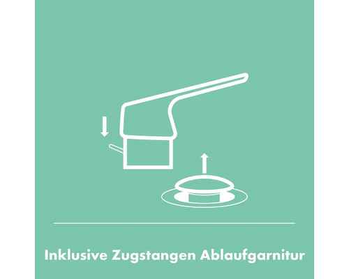 Inklusive Zugstangen Ablaufgarnitur Symbol