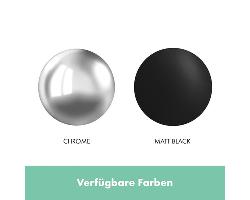 Verfügbare Farben: Chrom und Mattschwarz