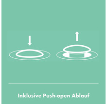 Symbol für inklusive Push-Open Ablaufgarnitur