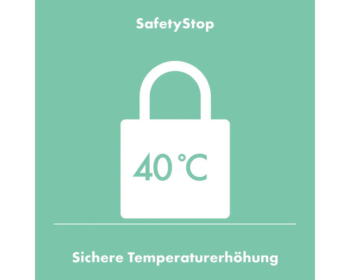 Sichere Temperaturerhöhung bis 40 Grad Celsius
