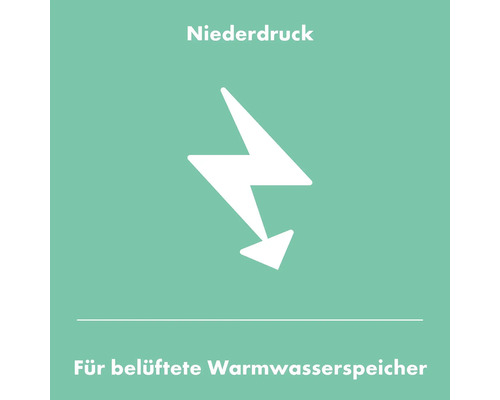 Niederdruck Symbol für belüftete Warmwasserspeicher